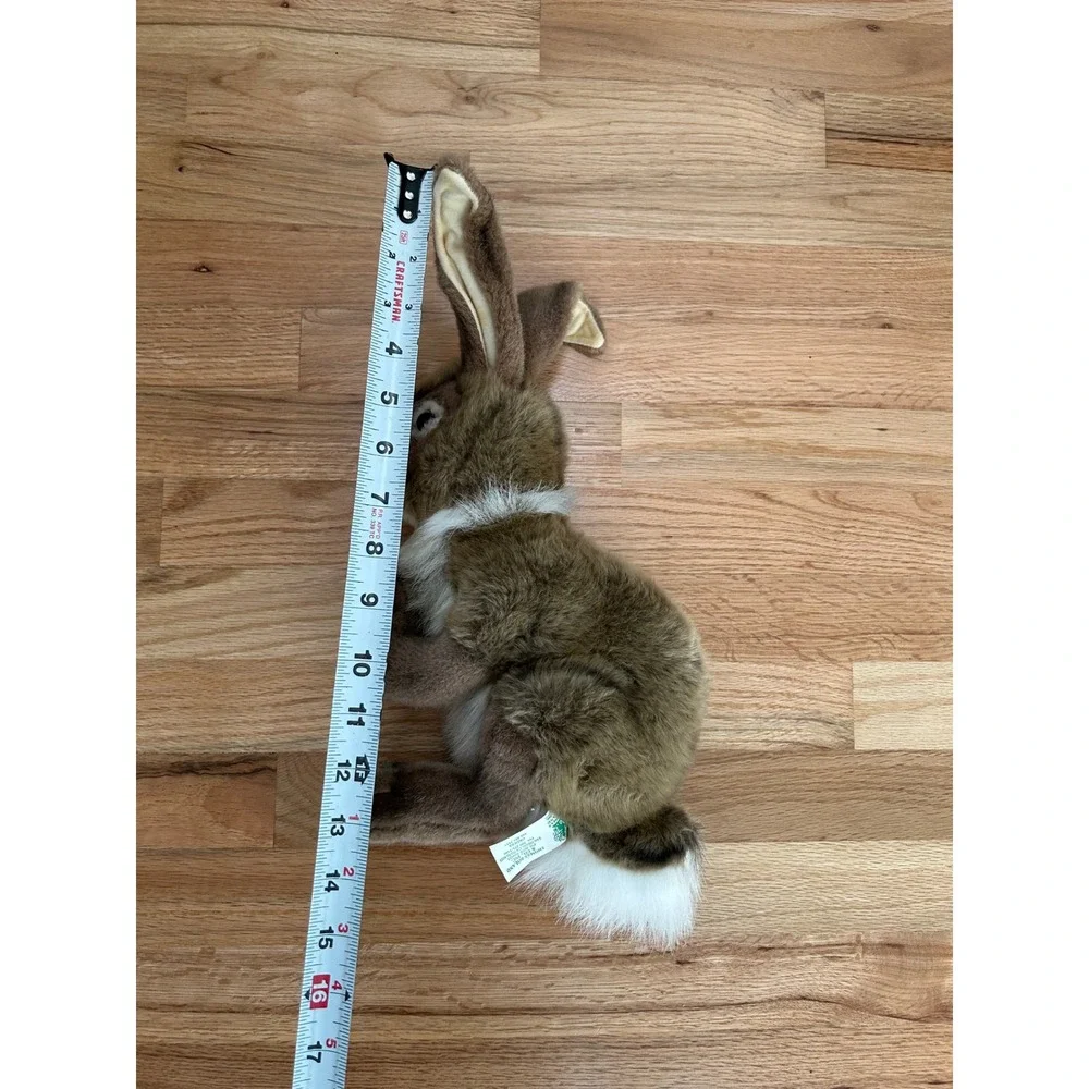 Vtg. Hansa Rabbit Bunny Plush Toy‎ Realistic Brown White Tail Thomas Boland